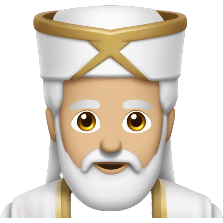 Un sacerdote de piel marrón, que tenga espejuelos, que tenga barba blanca y que tenga espejuelos y que esté orando emoji