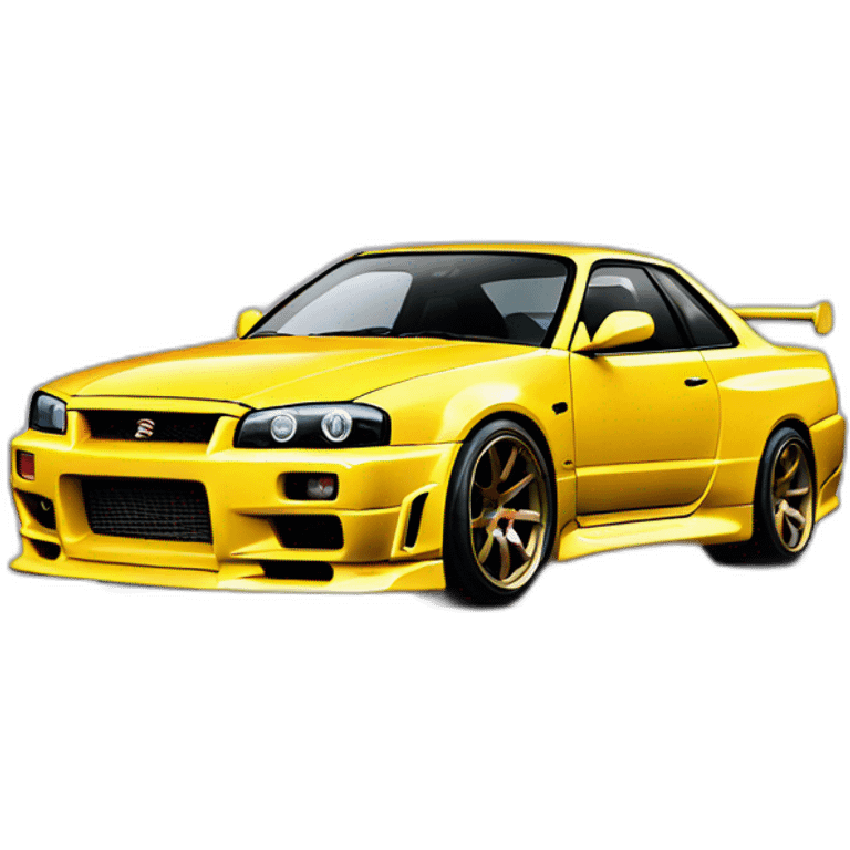 drifting Nissan skyline R34  emoji