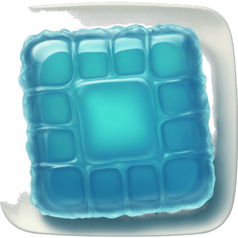 square blue jelly slab on plate emoji