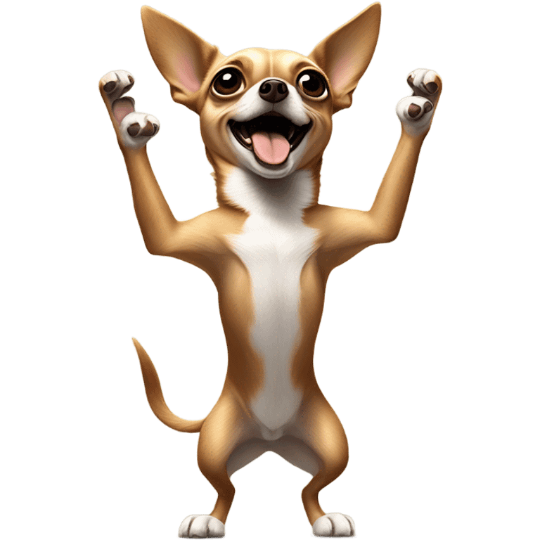 Brown chihuahua dancing emoji