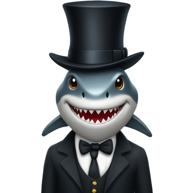 Shark with a top hat emoji