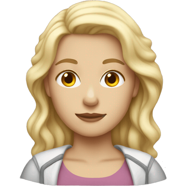 White woman with blond hair cold  emoji