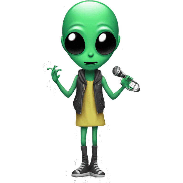 an alien who loves music emoji