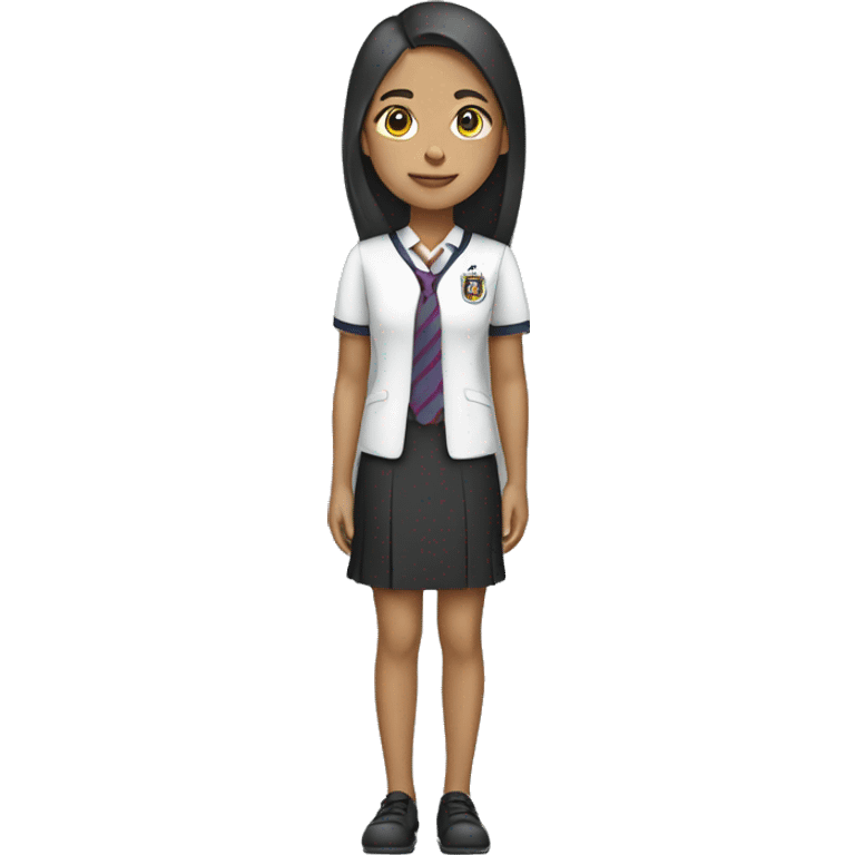 A full body emoji of a Malay young girl with collegiate uniform emoji