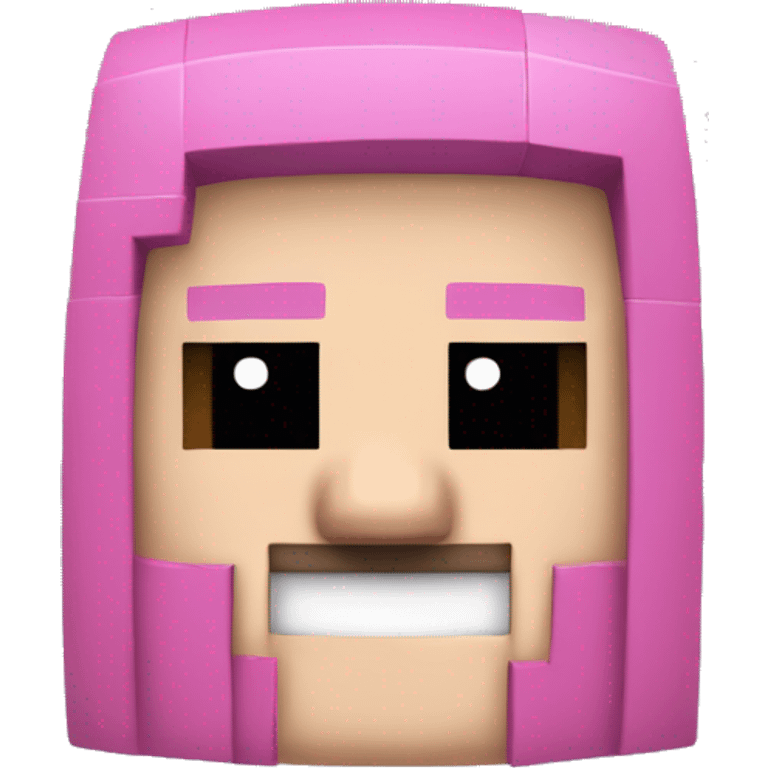 I want you to make a minecraft head thats pink with a sant emoji