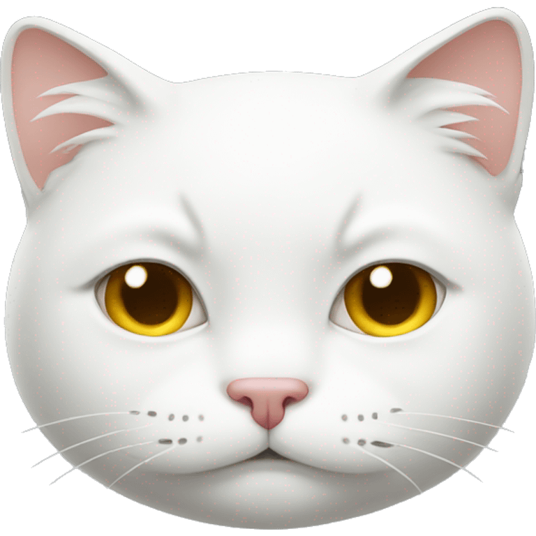 Sleepy white cat emoji