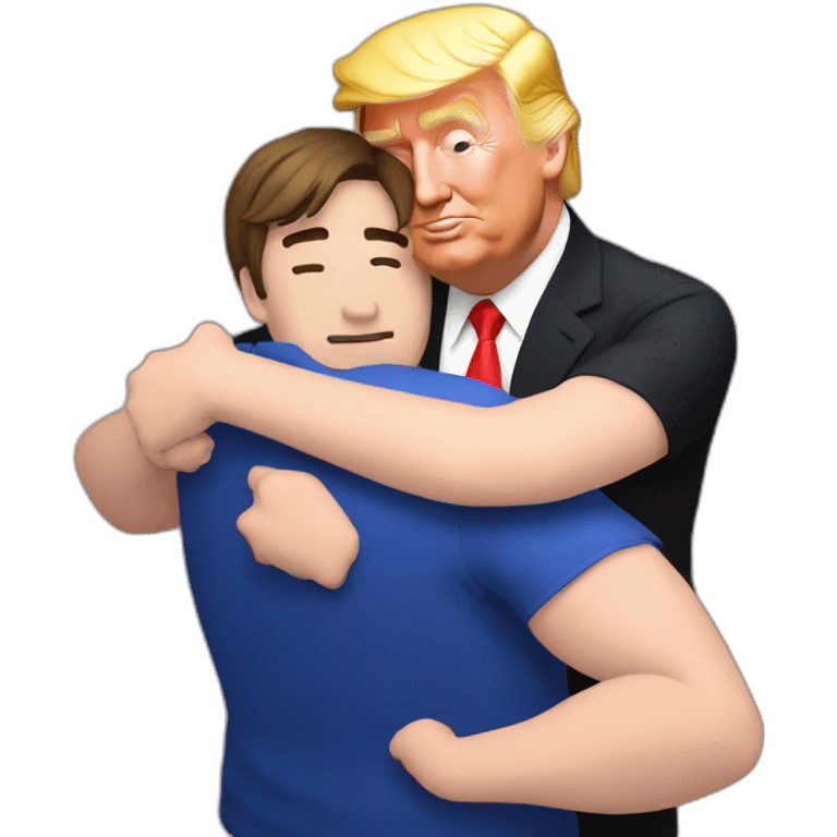 Mrbeast hugging donald trump emoji