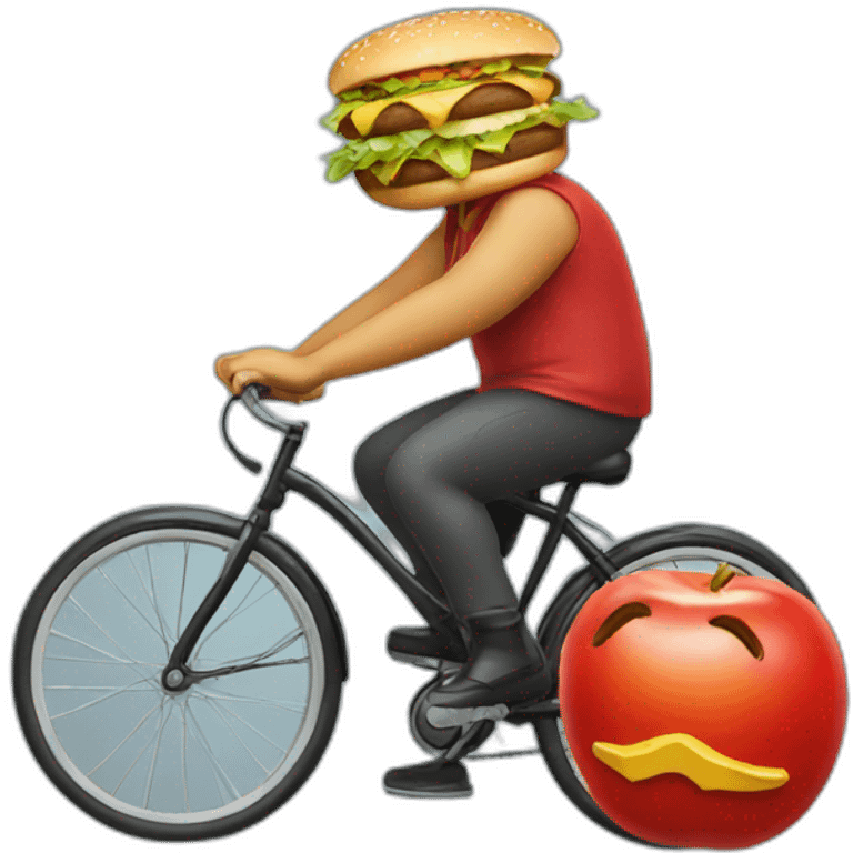 Big mac riding on a bicycle emoji