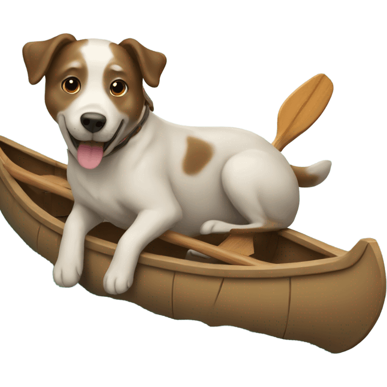 Dog in a canoe emoji