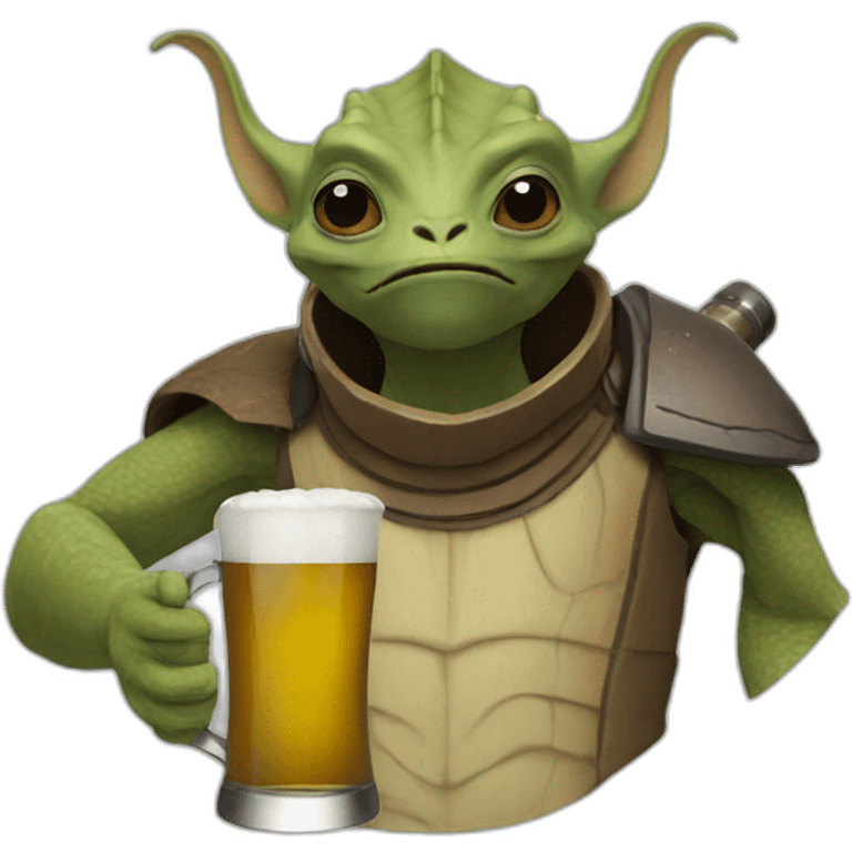 Gungan drinking beer emoji