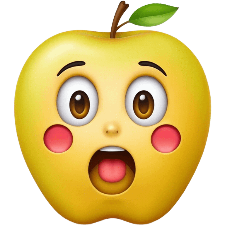 surprised apple style emoji yellow emoji