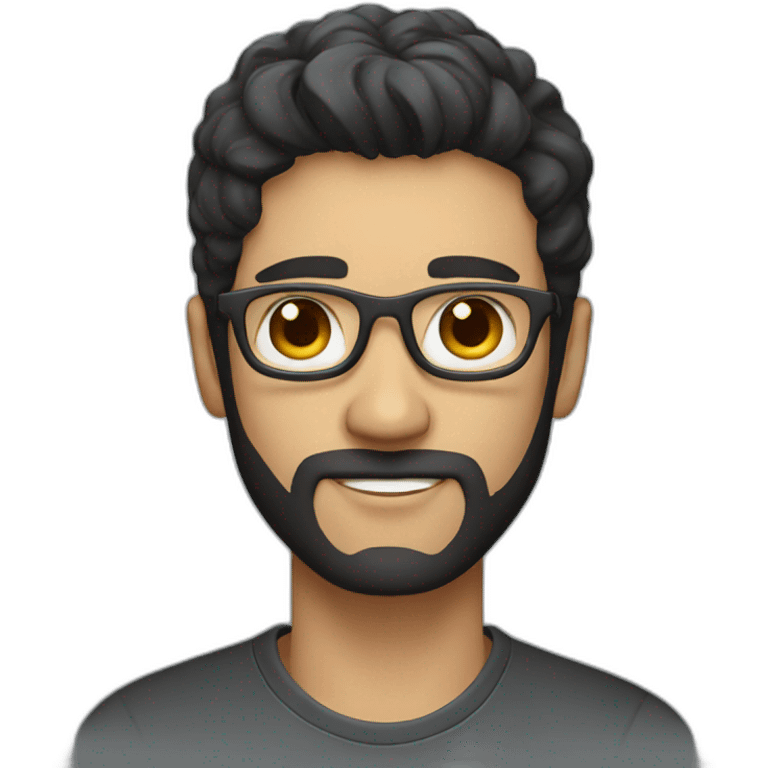 Dark haired male AI designer emoji