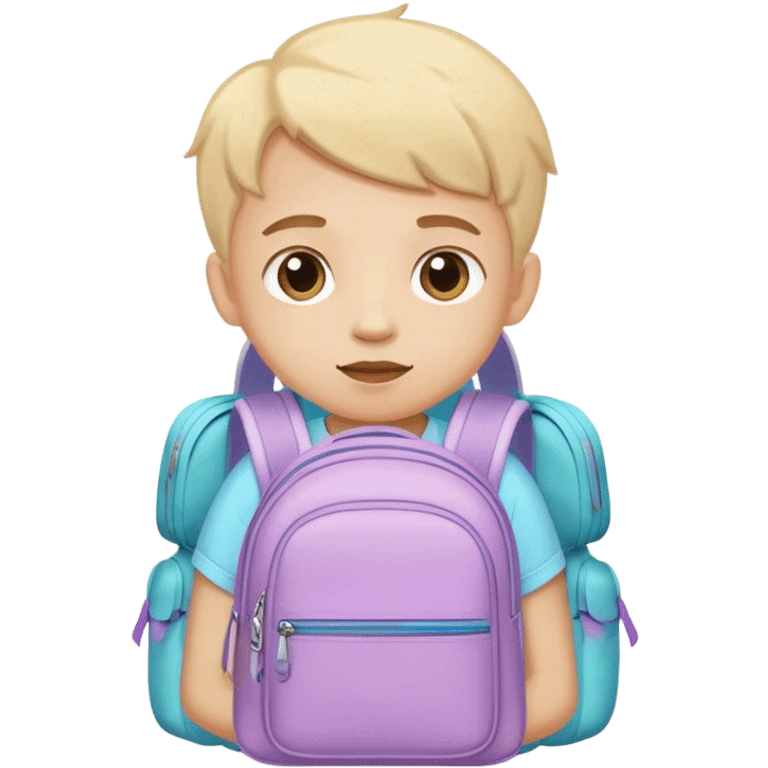 child with pastel backpack emoji