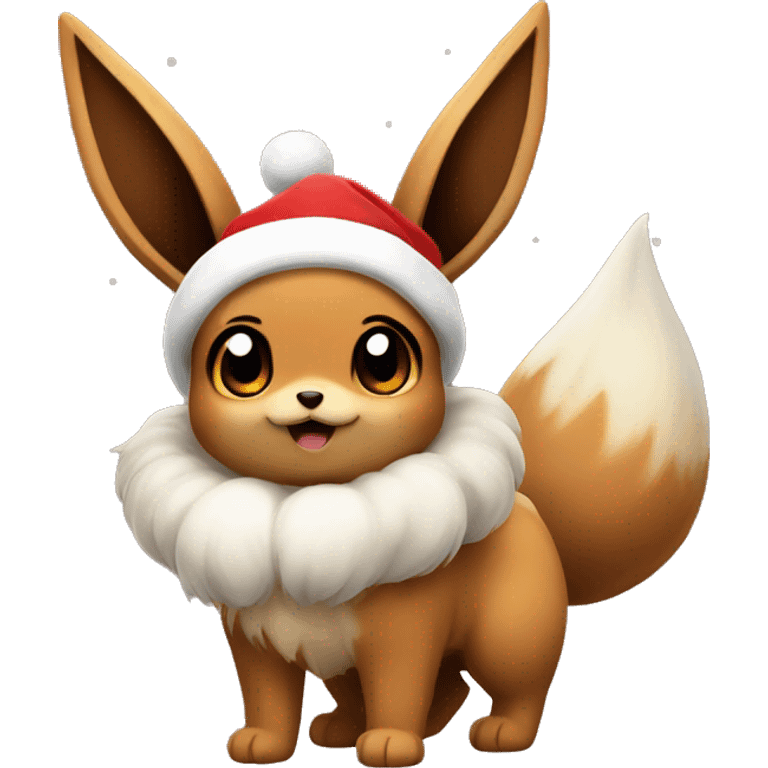 Cute christmas Eevee emoji