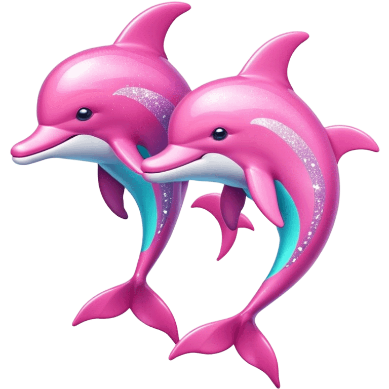 pink sparkly dolphins emoji