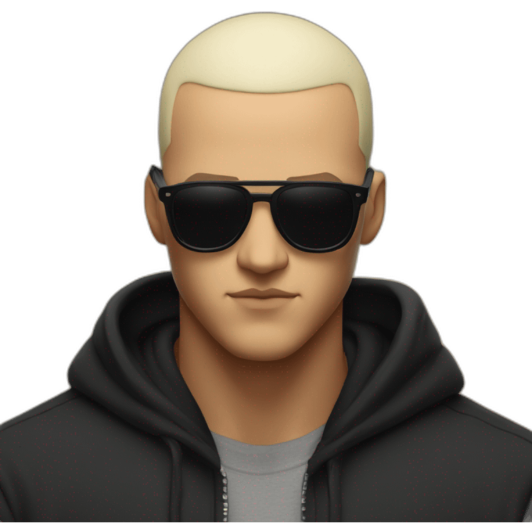 DJ Snake serious attitude front view wearing a BLACK hoodie showing a punch hand emoji