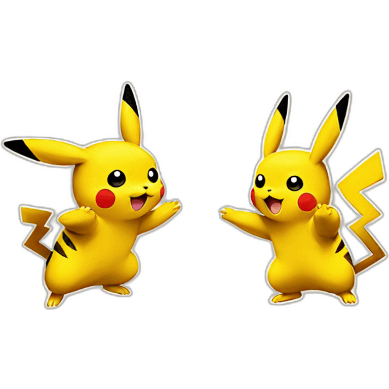 two pikachu giving high fives  emoji