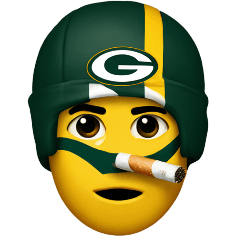 Packers fan with cigarette emoji