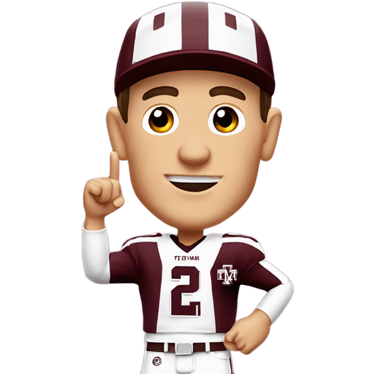 Johnny manziel in a Texas a&m maroon uniform holding up one thumb  emoji