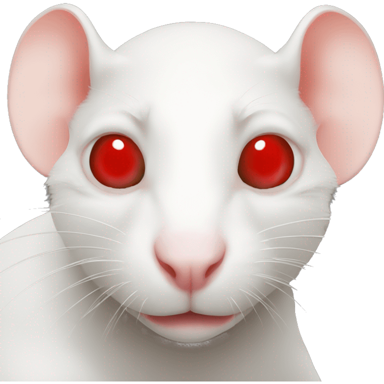 Albino rat red eyes, black ninja costume emoji