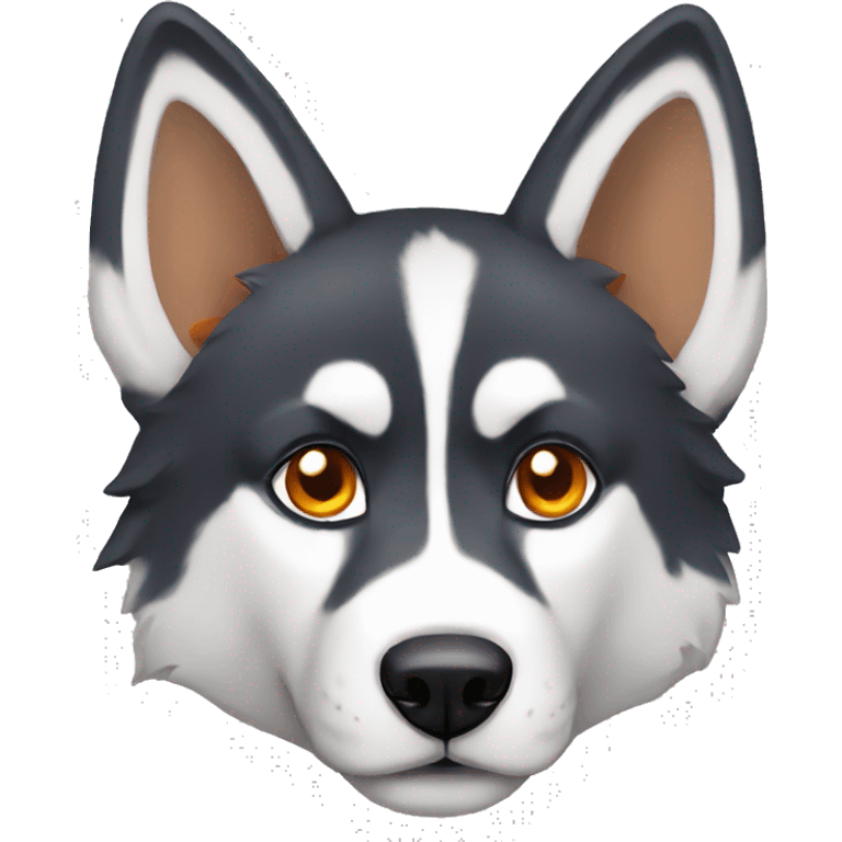 Husky with orange lynx ears emoji