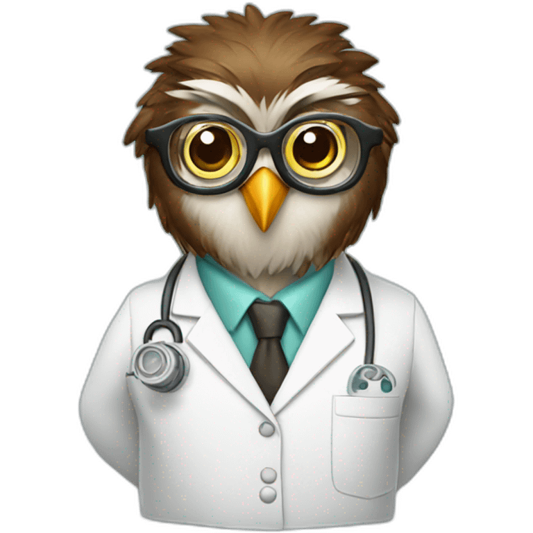 nerd scientist owl emoji