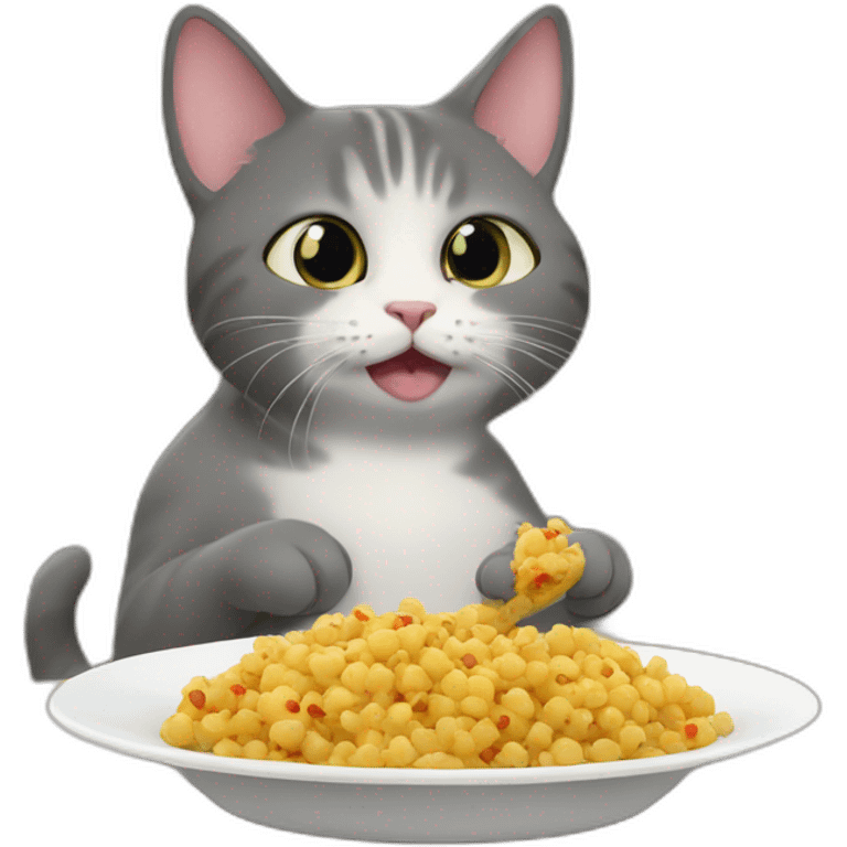 cat who is eating Tchoupi emoji