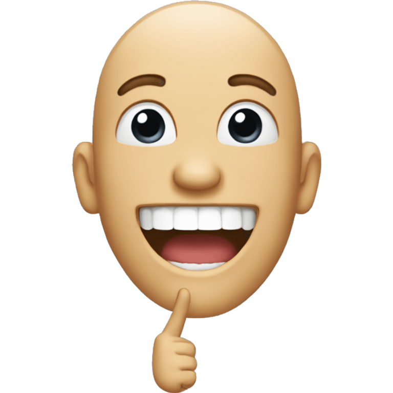 person laughing with mouth open and pointing finger emoji