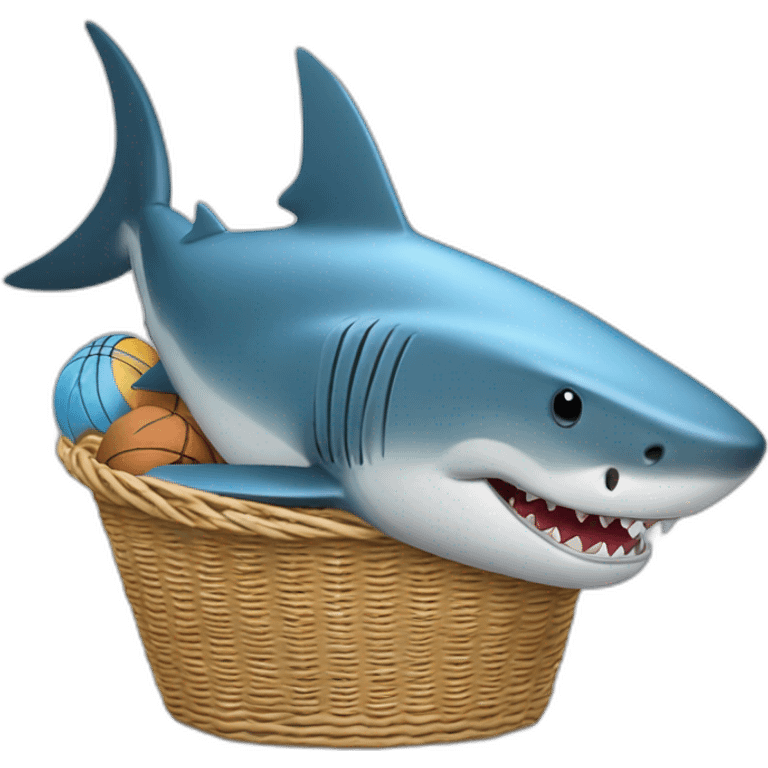 un requin avec des baskets emoji