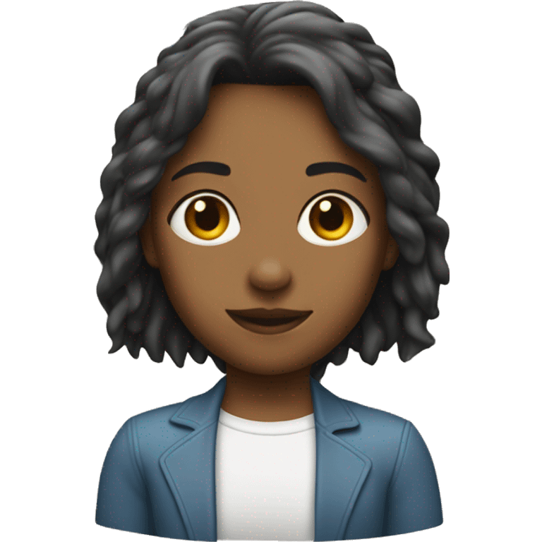 a girl with a mullet haircut is in london emoji