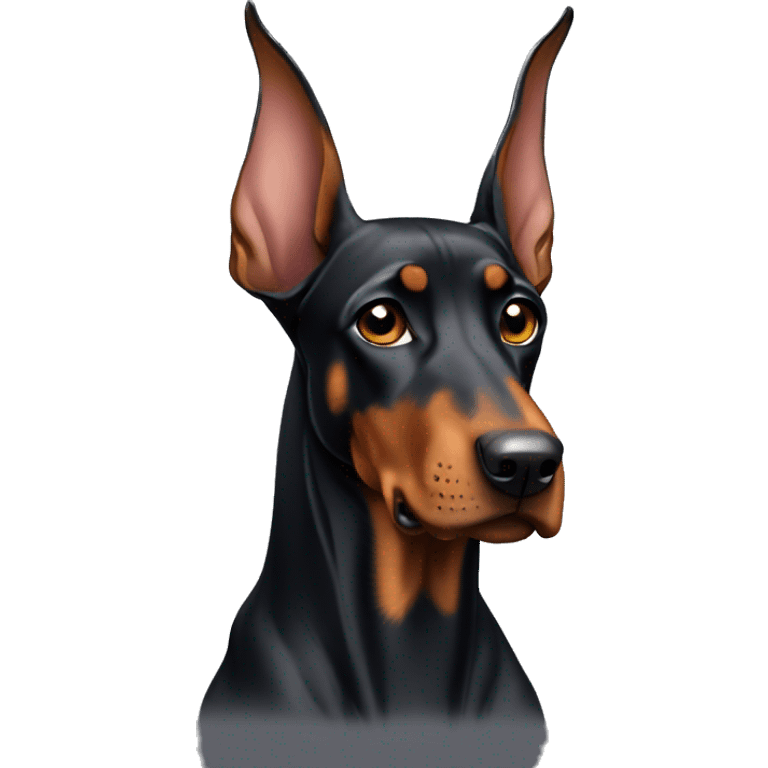 doberman with ears down emoji