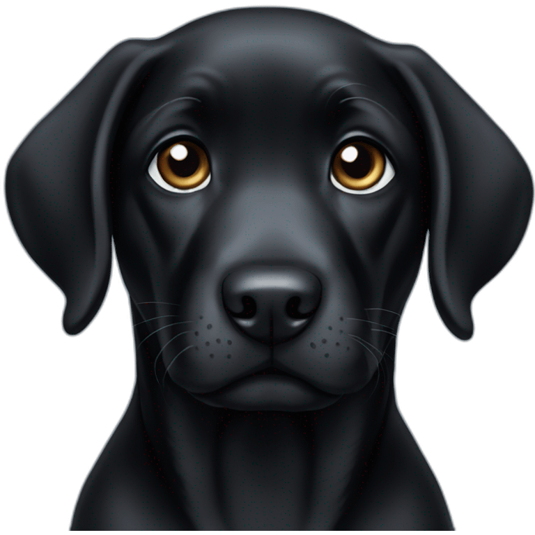 Puppy eyes black Labrador  emoji