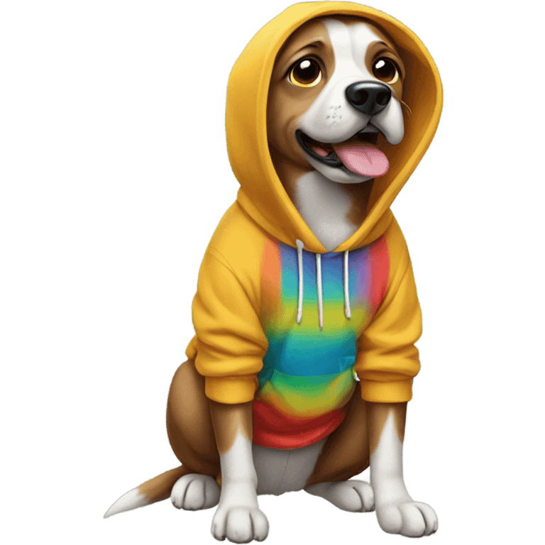 Dog wearing a hoodie emoji