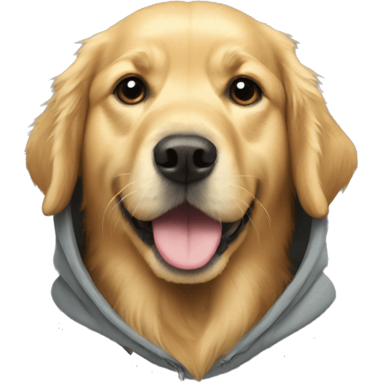 Golden retriever with a hoodie emoji