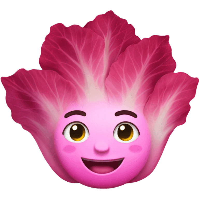 pink lettuce smiling emoji