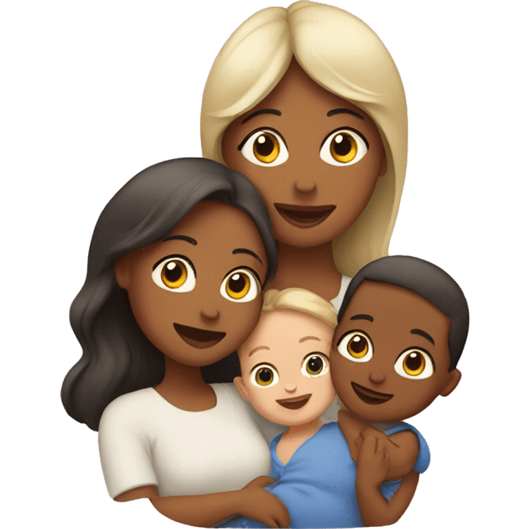 Mom and 3 babies emoji