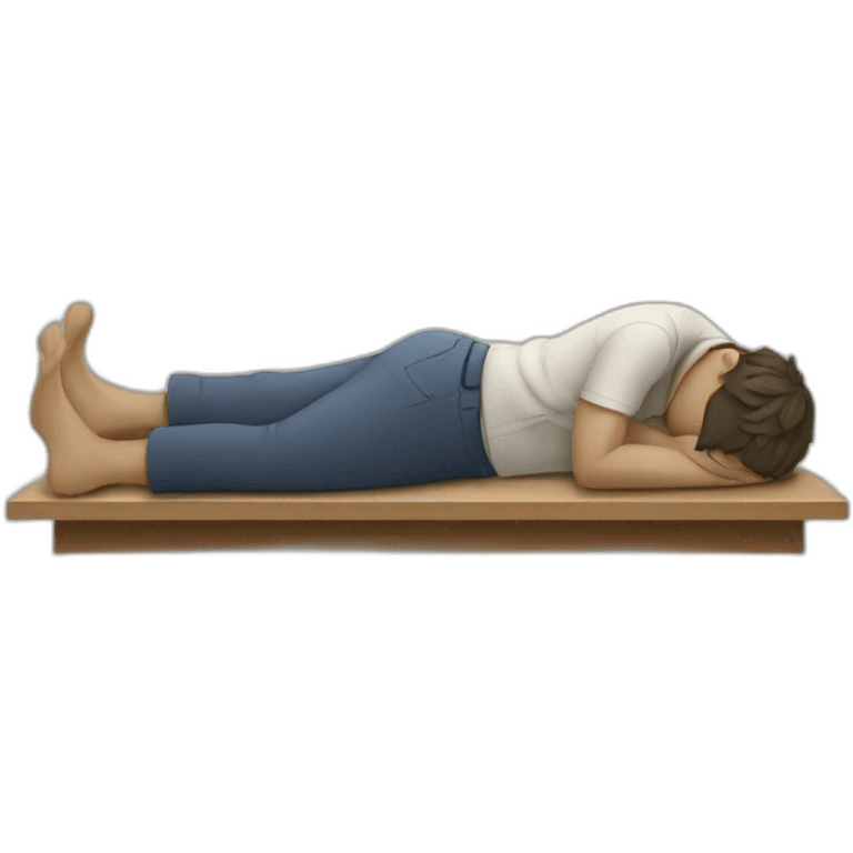 Stressed person laying on desk  emoji