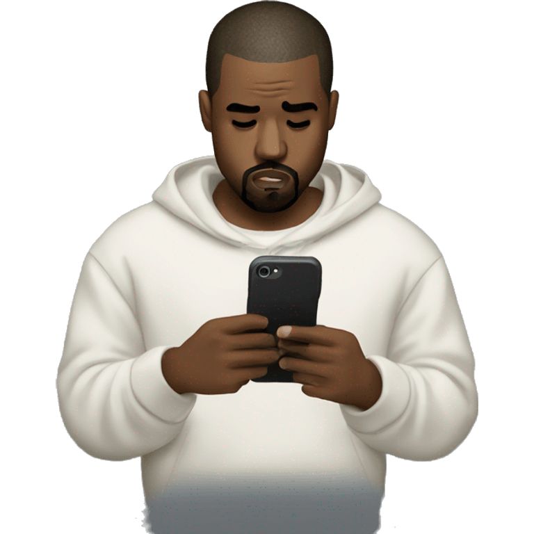 kanye west using phone emoji