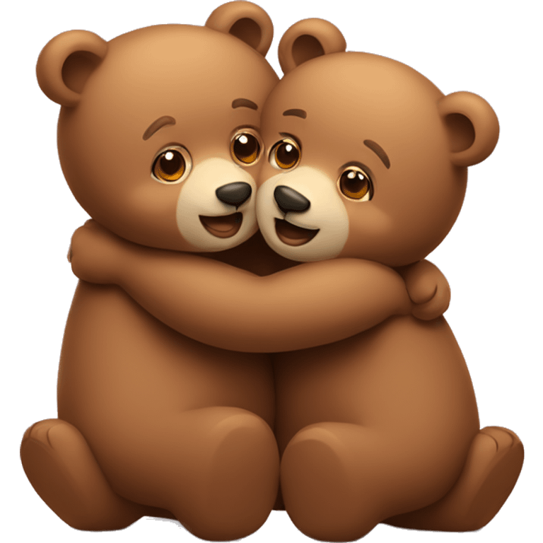 two bears in love hugging emoji