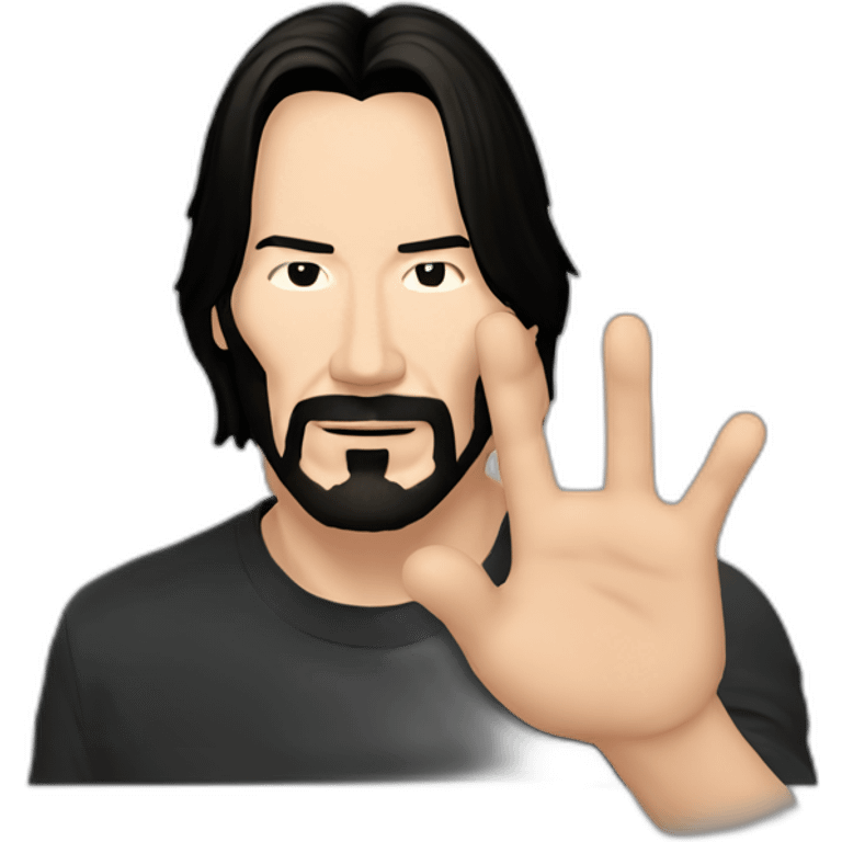 keanu reeves and like hand emoji