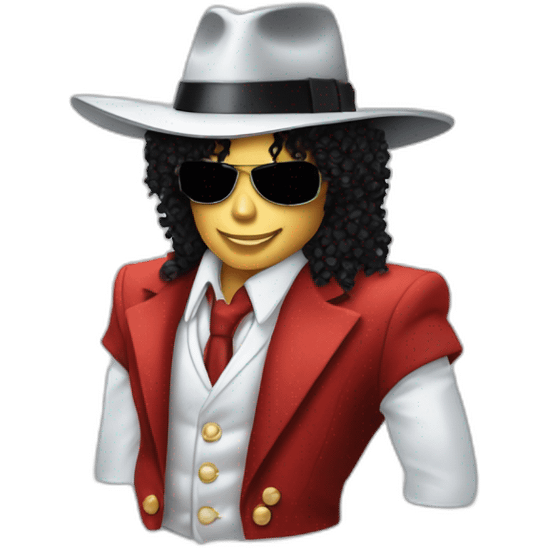 The super saiyan god dressed like Michael Jackson's iconic Smooth Criminal wear emoji