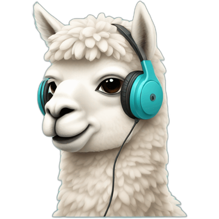 alpaca wearing headphones emoji