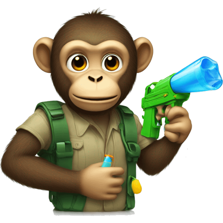 A monkey with a water gun emoji