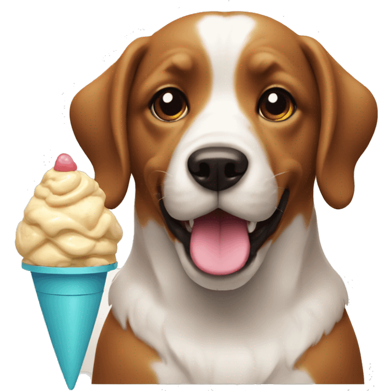 Dog with ice cream  emoji