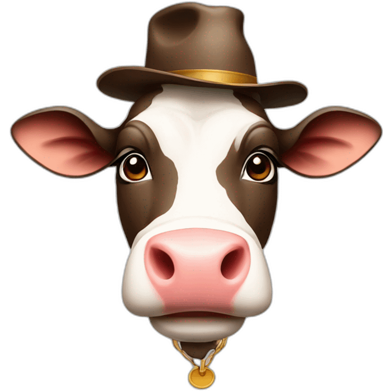 Cow with hat emoji