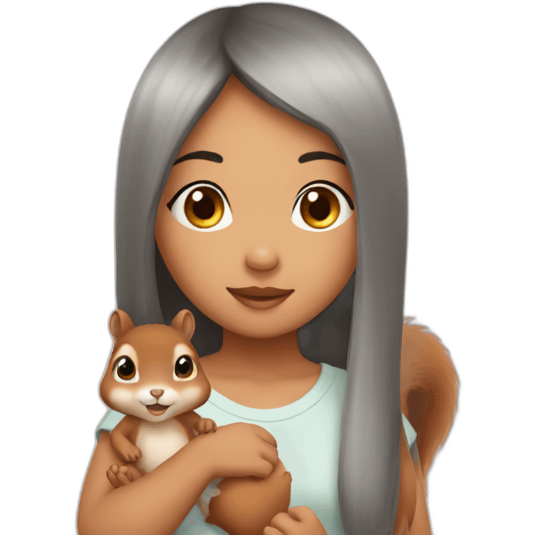 Asian-babygirl-and-squirrel emoji