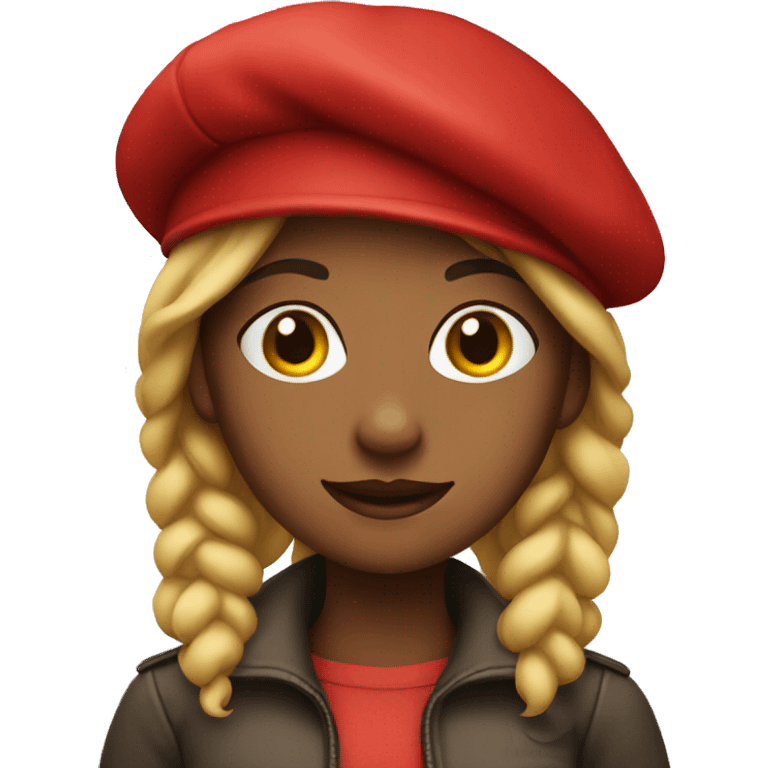 a girl in a red beret emoji