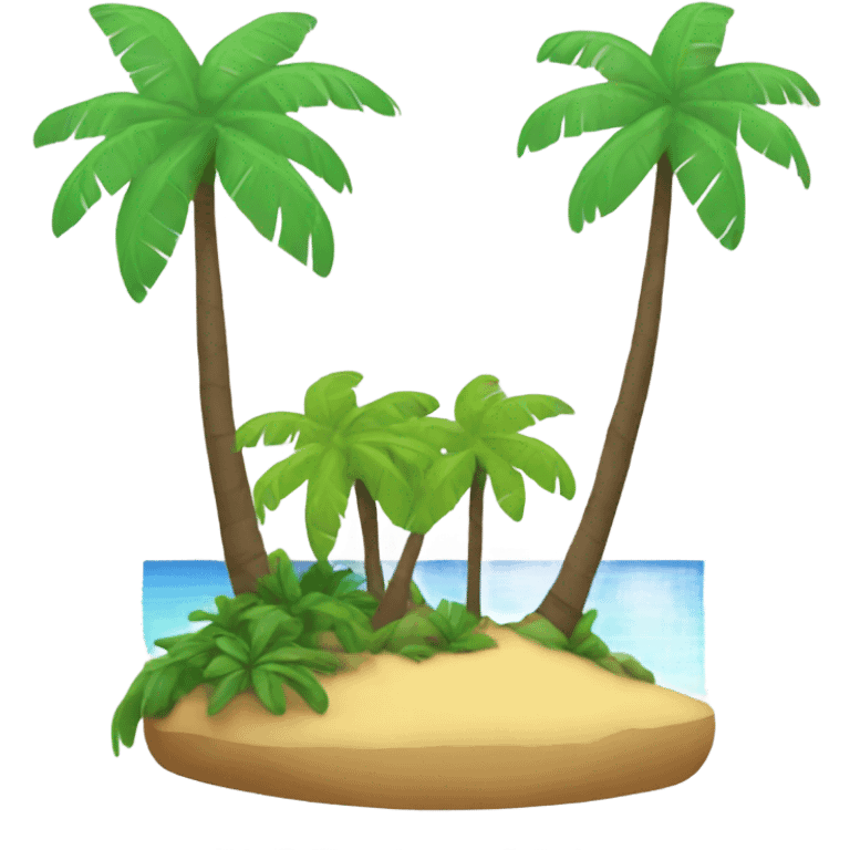 island with palms and plumerias emoji