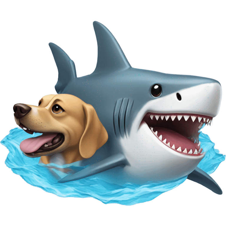 Dog and shark emoji