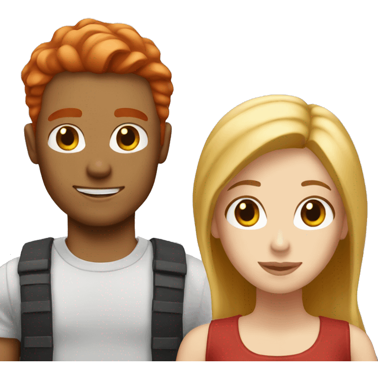 Couple red hair guy and blonde girl emoji